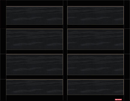 Cambridge CL garage door, 9’ x 7’, Black door and overlays, Clear Panoramic windows